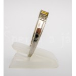 Stříbrný prsten citrín a zirkony obdélník Prsteny