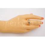 Stříbrný prsten citrín a zirkony obdélník Prsteny