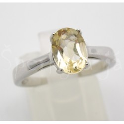 Stříbrný prsten citrín ovál Prsteny