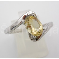 Stříbrný prsten citrín vlnka Prsteny