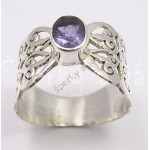 Stříbrný  prsten iolit ovál Prsteny