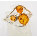 Stříbrný prsten jantar  Prsteny