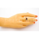 Stříbrný prsten  jantar čtverec Prsteny