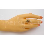 Stříbrný prsten jantar dvojbarevný vlnka Prsteny