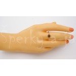 Stříbrný prsten jantar kulatý Prsteny