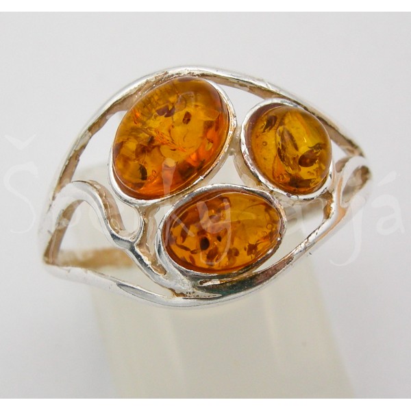 Stříbrný prsten jantar Prsteny Stříbrný prsten jantar Prsteny