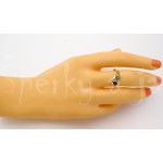 Stříbrný prsten jantar trikolor kulatý vlnka Prsteny