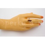 Stříbrný prsten jantar kulatý vlnka Prsteny