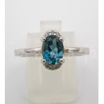 Stříbrný prsten london topaz Prsteny