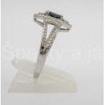 Stříbrný prsten London topaz a zirkony šiška | SPERKYAJA.CZ