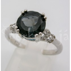 Stříbrný prsten London topaz kulatý
