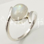 Stříbrný prsten měsíční kámen ovál Prsteny