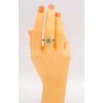 Stříbrný prsten olivín a zirkony šiška | SPERKYAJA.CZ