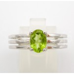 Stříbrný prsten olivín ovál | SPERKYAJA.CZ