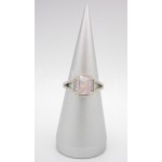 Stříbrný prsten opál a zirkony obdélník | SPERKYAJA.CZ