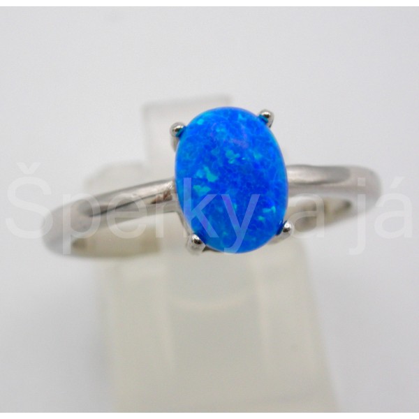 Stříbrný prsten opál ovál | SPERKYAJA.CZ