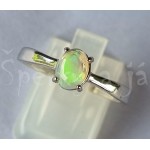 Stříbrný prsten opál ovál Prsteny