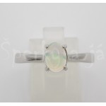 Stříbrný prsten opál ovál Prsteny