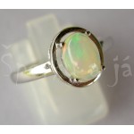 Stříbrný prsten opál ovál Prsteny