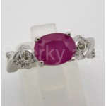 Stříbrný prsten rubín a zirkony  | SPERKYAJA.CZ