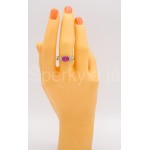 Stříbrný prsten rubín a zirkony  | SPERKYAJA.CZ