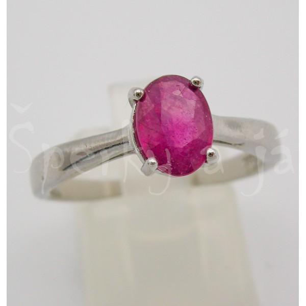 Stříbrný prsten rubín ovál | SPERKYAJA.CZ