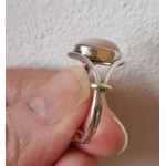 Stříbrný prsten růžový opál ovál Prsteny