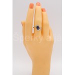 Stříbrný prsten safír vlnka Prsteny