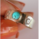 Stříbrný prsten  tyrkys kulatý Prsteny