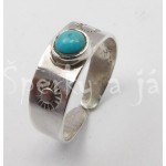 Stříbrný prsten  tyrkys kulatý Prsteny