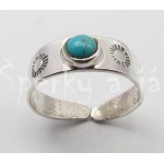 Stříbrný prsten  tyrkys kulatý Prsteny