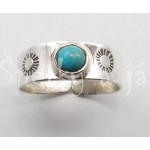 Stříbrný prsten  tyrkys kulatý Prsteny