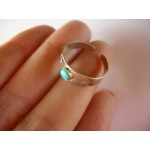 Stříbrný prsten  tyrkys kulatý Prsteny