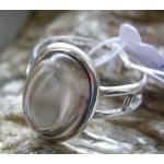 Stříbrný prsten záhněda ovál Prsteny