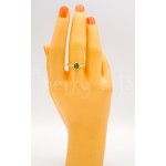 Stříbrný prsten zelený jantar ovál Prsteny