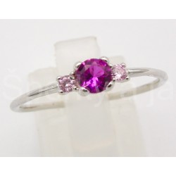 Stříbrný prsten zirkon růžový  Prsteny
