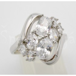 Stříbrný prsten zirkony 