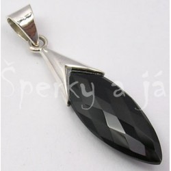 Stříbrný velký přívěšek černý onyx šiška velká Přívěšky