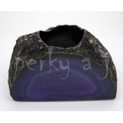 Svícen achát fialový na čajovou svíčku 