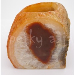 Svícen achát natural na čajovou svíčku 