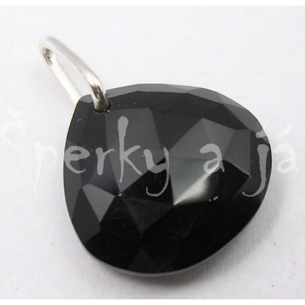 Stříbrný přívěšek černý onyx srdce Přívěšky