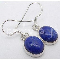 Stříbrné náušnice lapis lazuli ovál střední